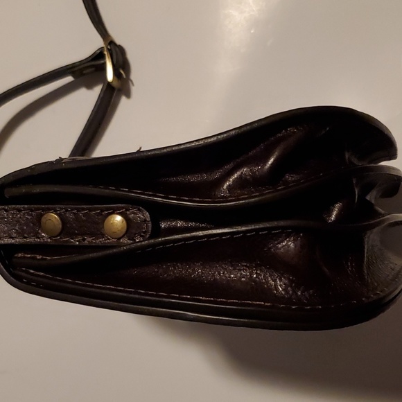 Vera Pelle Made In Italy Leather Dark Brown shoulder bag. Vintage - Picture 4 of 10